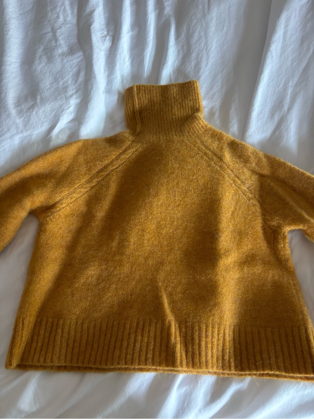 Sezane Mustard Wool Blend Turtleneck Sweater